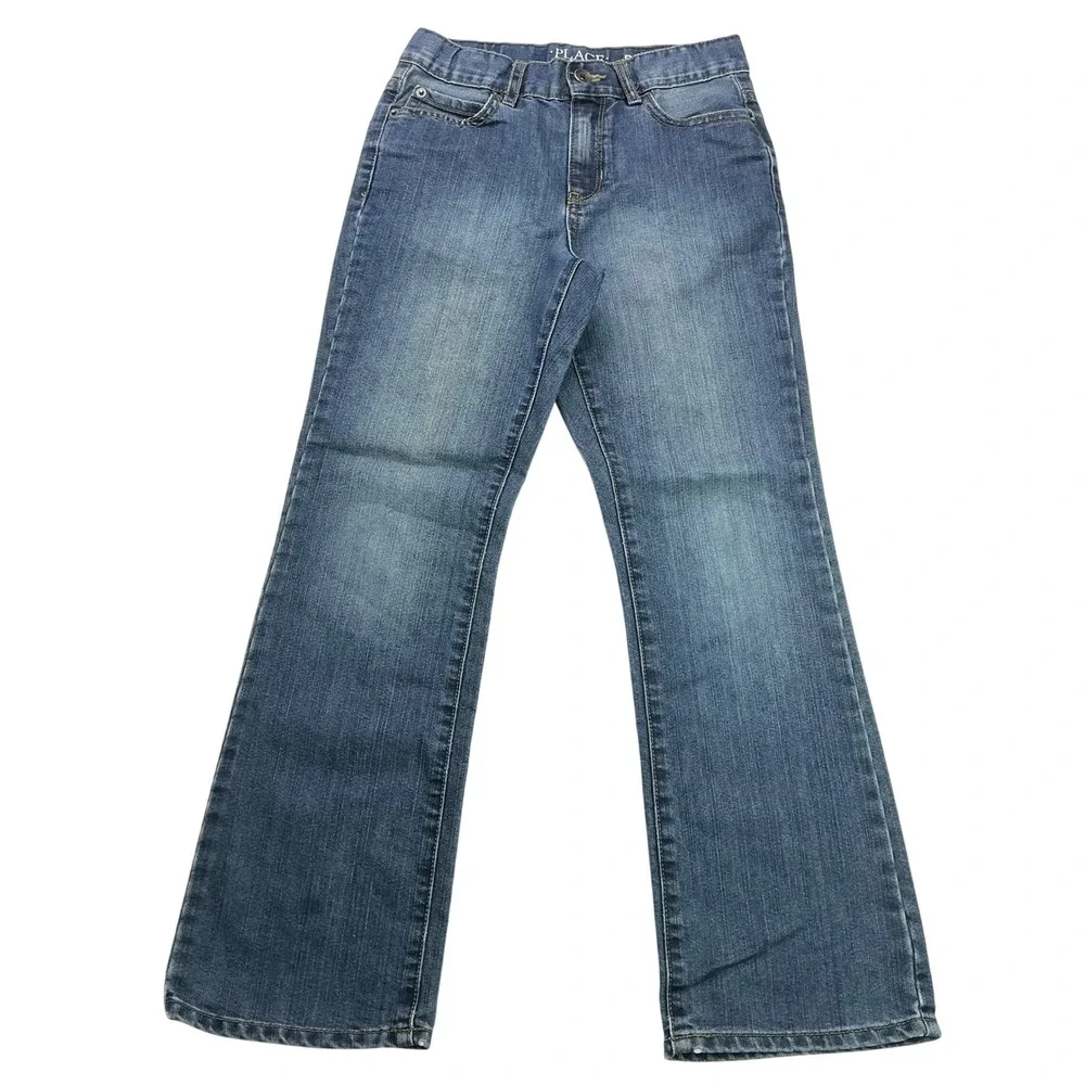 The Children's Place Blue Bootcut Jeans Kids Size 10 Adjustable Waist Denim